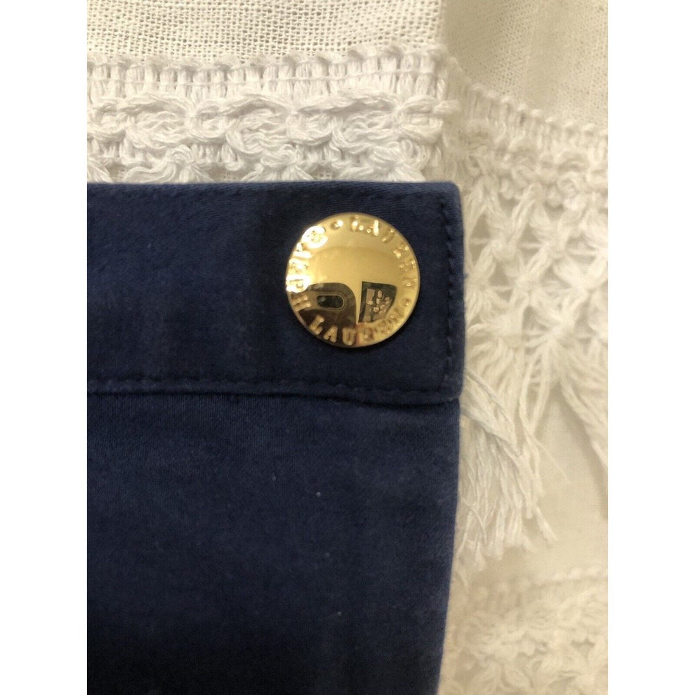 Lauren Ralph Lauren Chino Pants Womens Size 8 Navy Straight Leg Cotton Side Zip - Picture 6 of 6